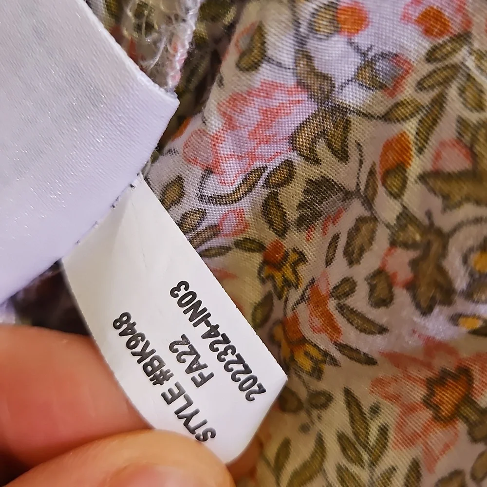 J.Crew Cotton Cinched waist puff sleeve nap dress scattered blooms cottagecore M